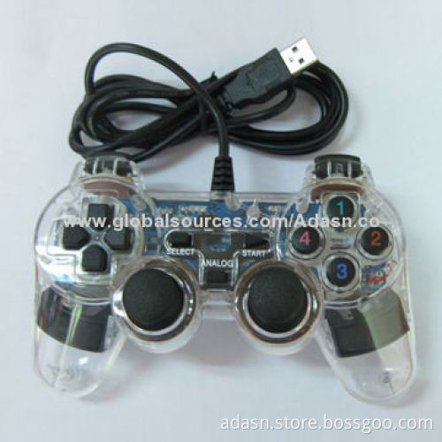 Wired PC USB Cheap Game Controller, Fashionable with Double Shock, Various Colors, Hot Sale